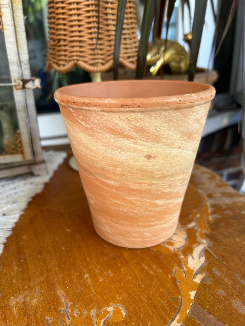 Terracotta Swirl Plant Pot
